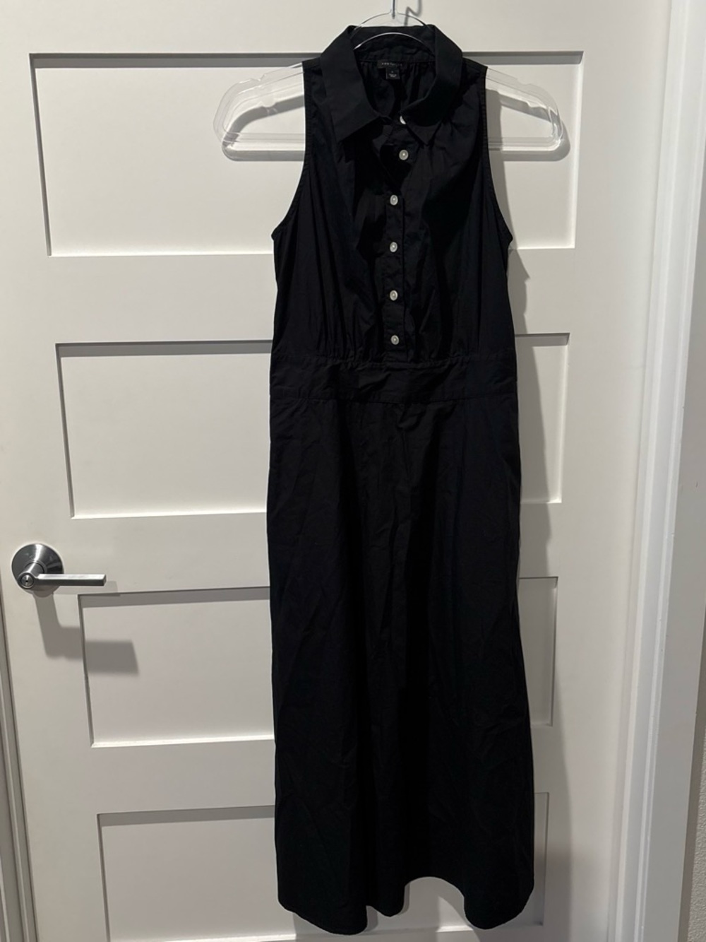 Ann Taylor Black Button-Front Dress